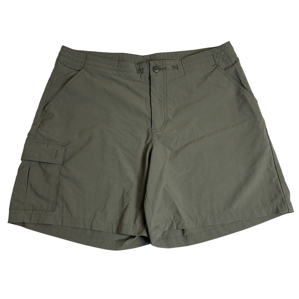 Patagonia Inter-Continental Cargo Shorts Women's 12 Olive Green 6.5" Hiking